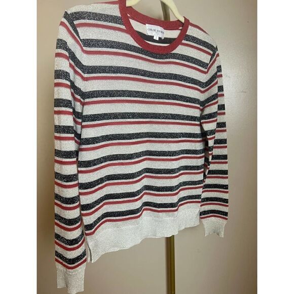 Chloe Stora Striped Sparkle Sweater Sz. 2 (US M) - Picture 5 of 10